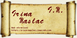 Irina Maslać vizit kartica